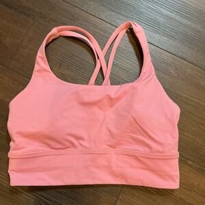 Lululemon Free to Be Bra Pink Strappy Back Yoga Sports Bra Size 6 LW2EB9S